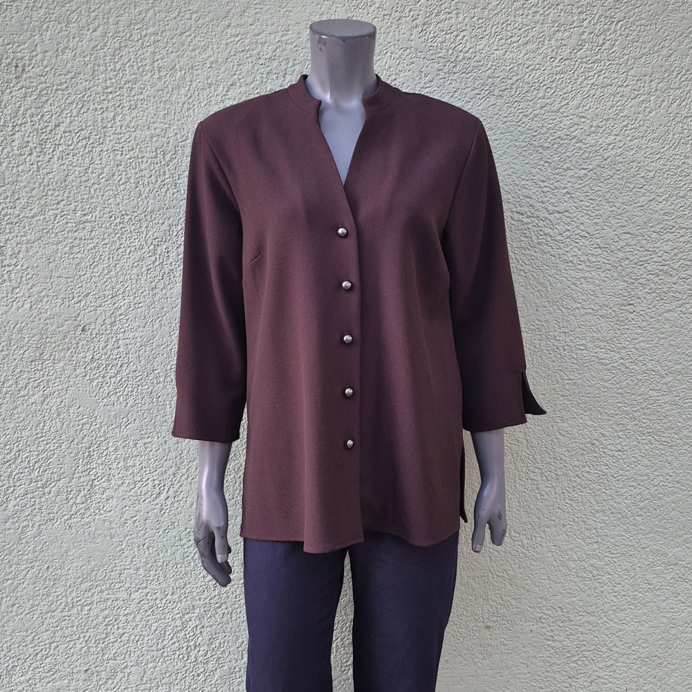 Susan Graver Chocolate Brown Blouse
